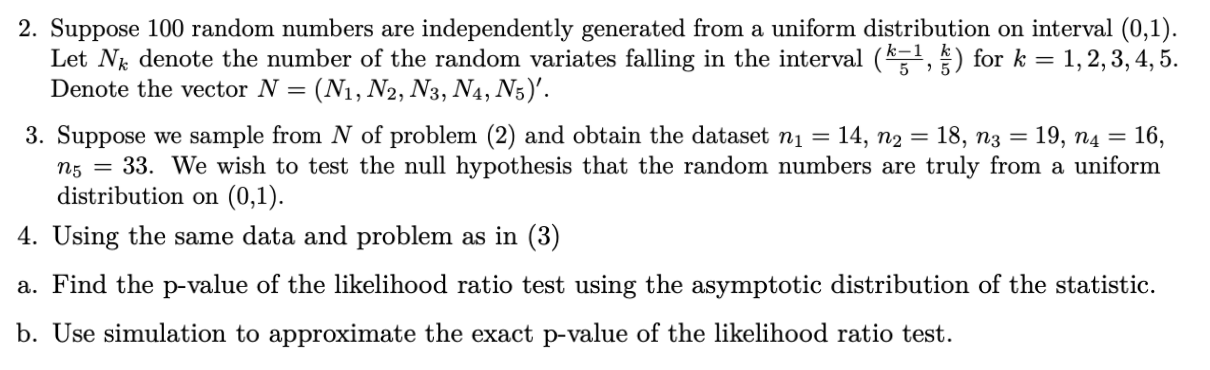 2. Suppose 100 random numbers are independently | Chegg.com