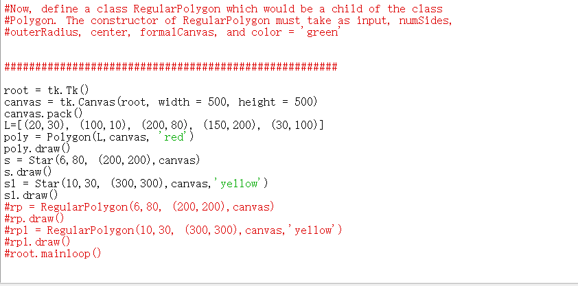 using IDLE python.Inheritance examples. Implement | Chegg.com
