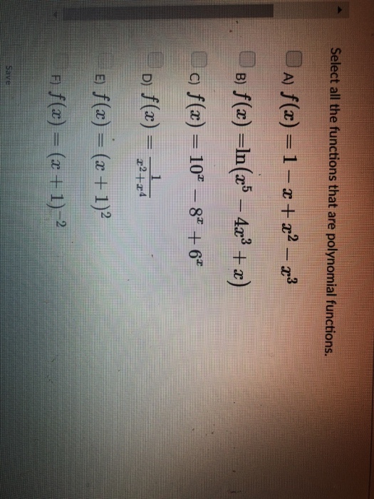 Solved Select all the functions that are power functions. | Chegg.com