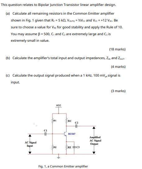 Solved This question relates to Bipolar junction Transistor | Chegg.com