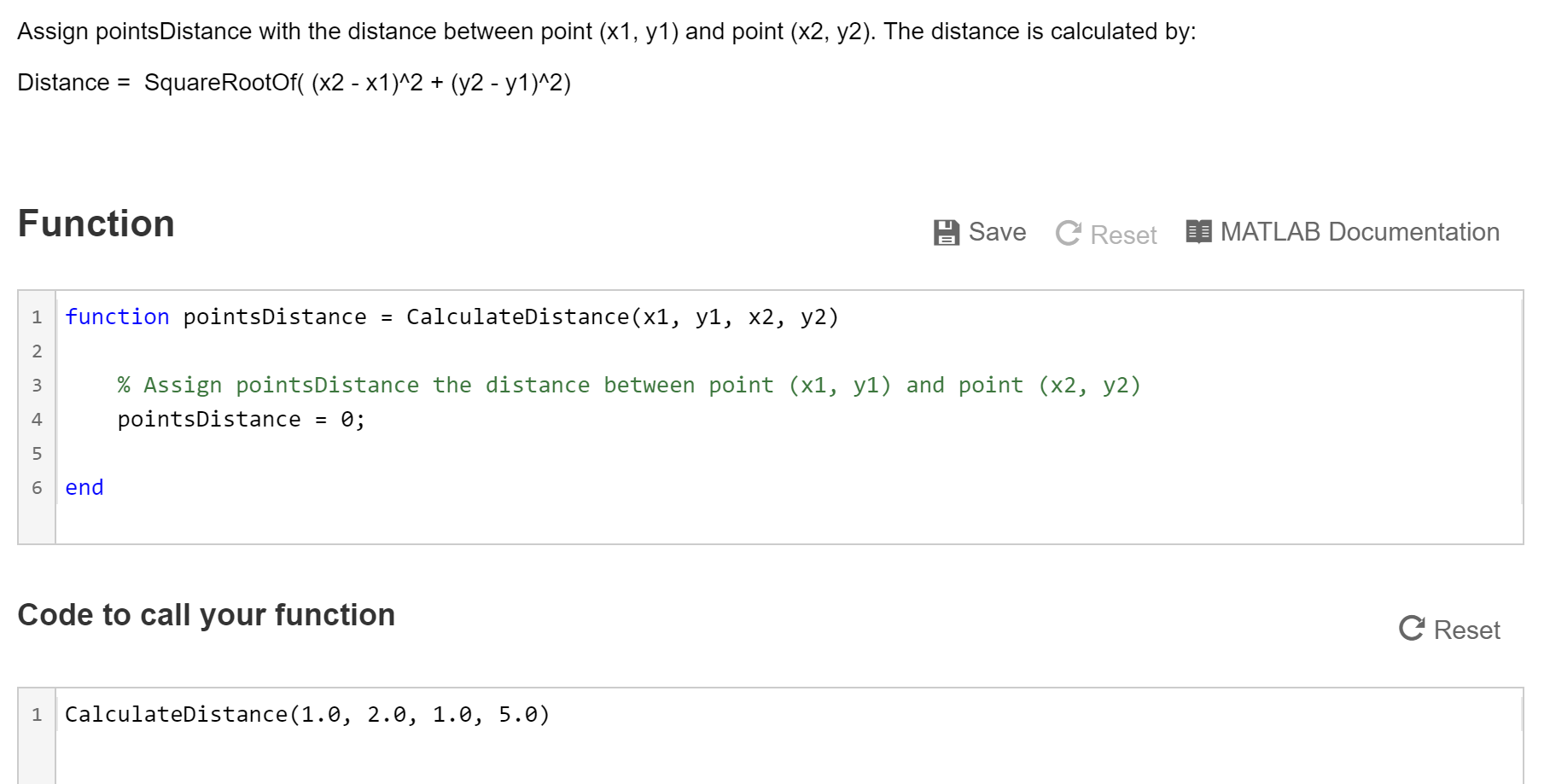 Solved Assign points Distance with the distance between | Chegg.com
