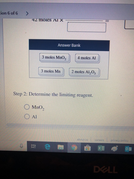 Solved If 35 moles of MnO, combine with 42 moles of Al, how | Chegg.com