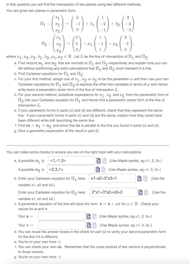 Solved In This Question You Will Find The Intersection Of | Chegg.com