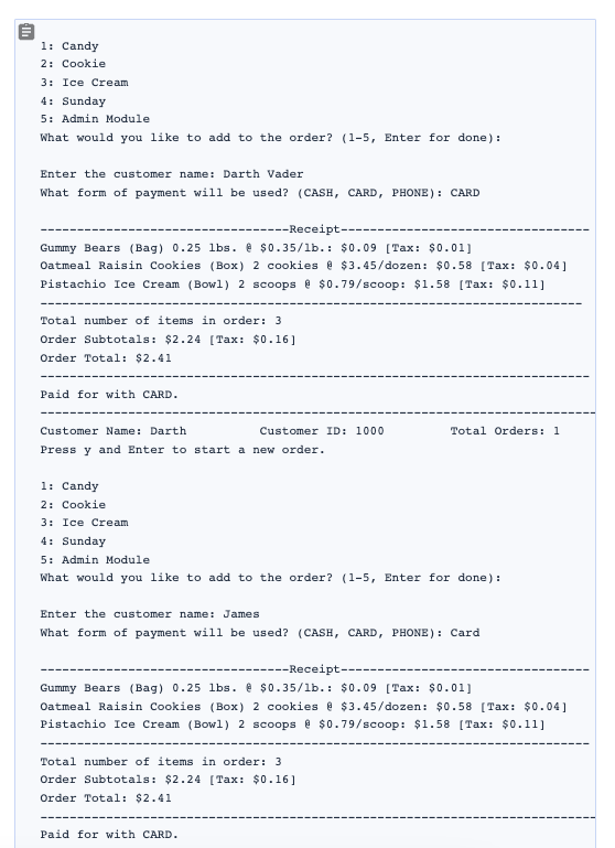 1. Dessert Shop Part 11: Customer Class II Problem | Chegg.com
