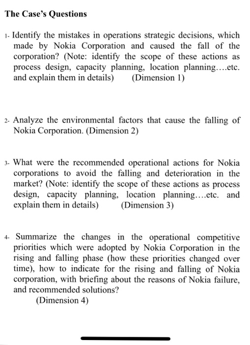 nokia case study questions