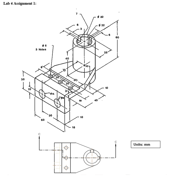 Solved DRAW IN AUTOCAD 2019 Draw the essential orthographic | Chegg.com