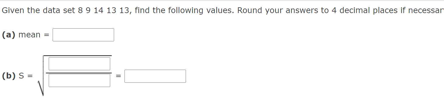 Solved Given the data set 8 9 14 13 13, find the following | Chegg.com