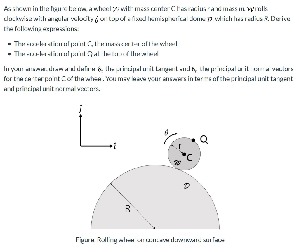 Solved As Shown In The Figure Below A Wheel W With Mass Chegg Com