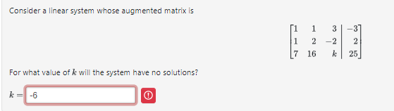 Solved Consider a linear system whose augmented matrix | Chegg.com