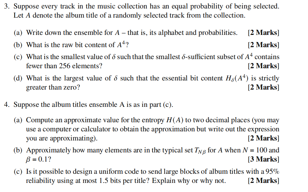 Solved Suppose A Music Collection Consists Of 4 Albums: The | Chegg.com