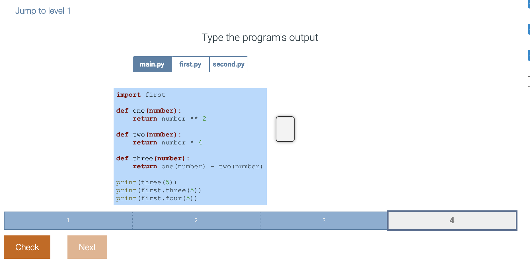 Solved first.py import second def one(number): return number | Chegg.com