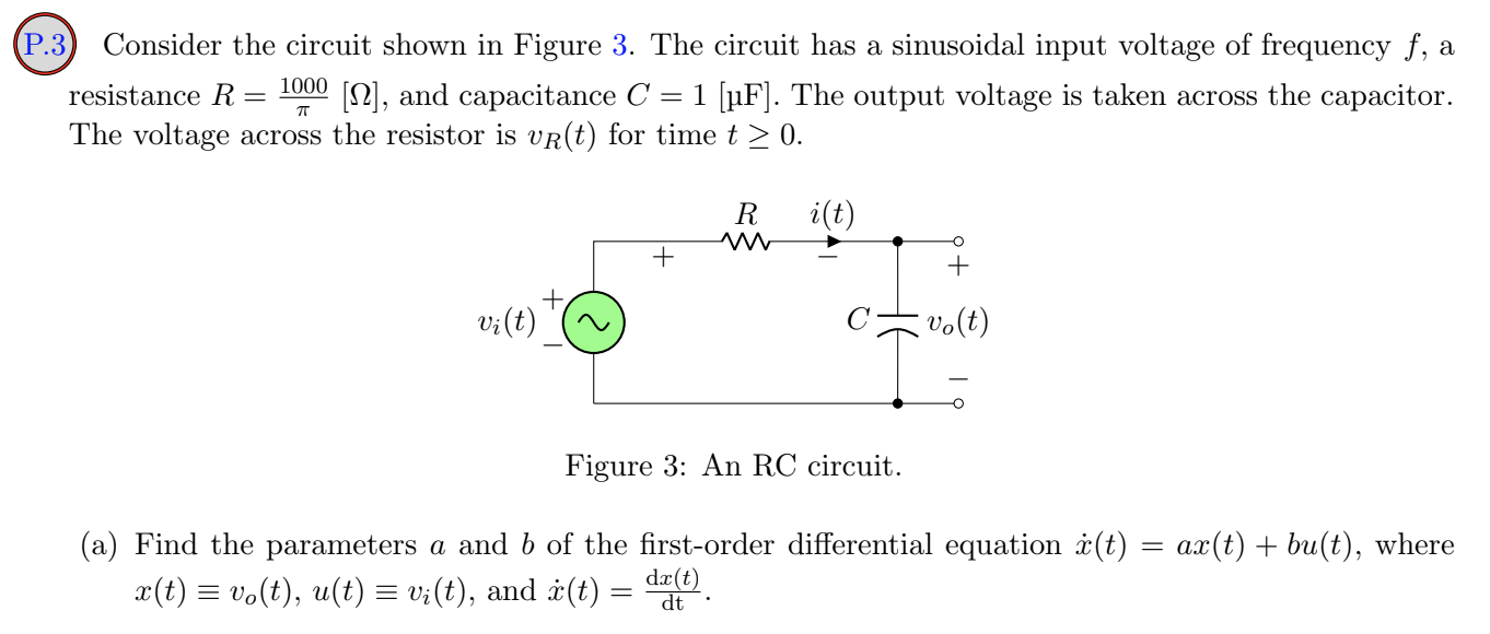 Solved P.3 Consider the circuit shown in Figure 3. The | Chegg.com