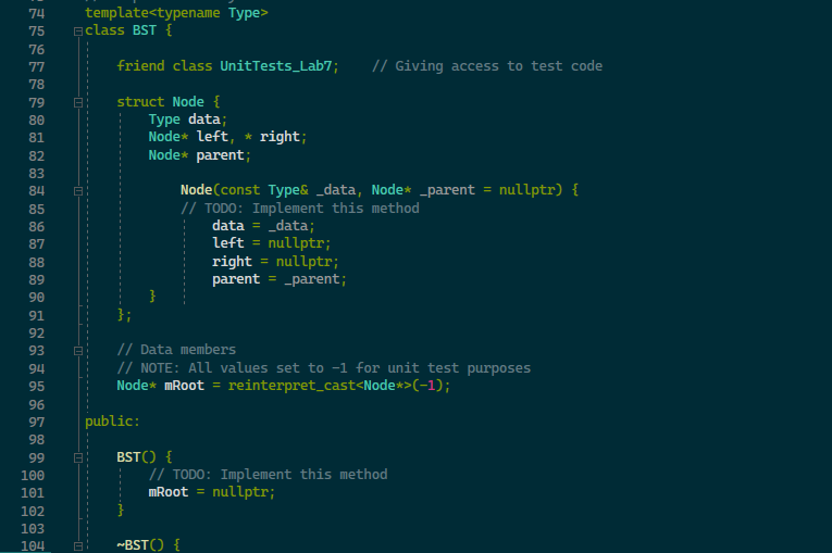 Solved ∼BST( ) \{ // TODO: Implement this method | Chegg.com