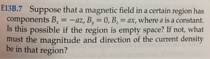 Solved Suppose that a magnetic field in a certain region has | Chegg.com