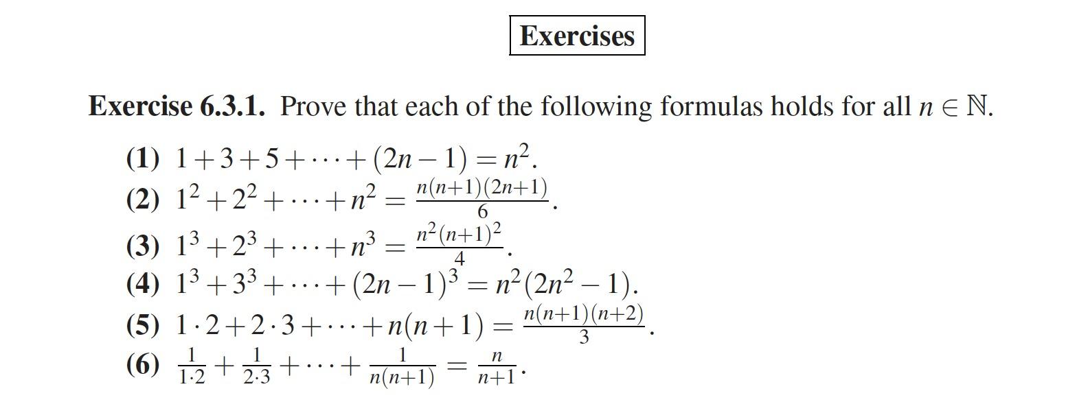 Solved Exercise 6.3.1. Prove That Each Of The Following | Chegg.com