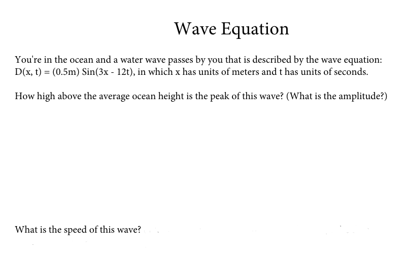 Solved Wave Speed The following diagrams show waves of equal | Chegg.com