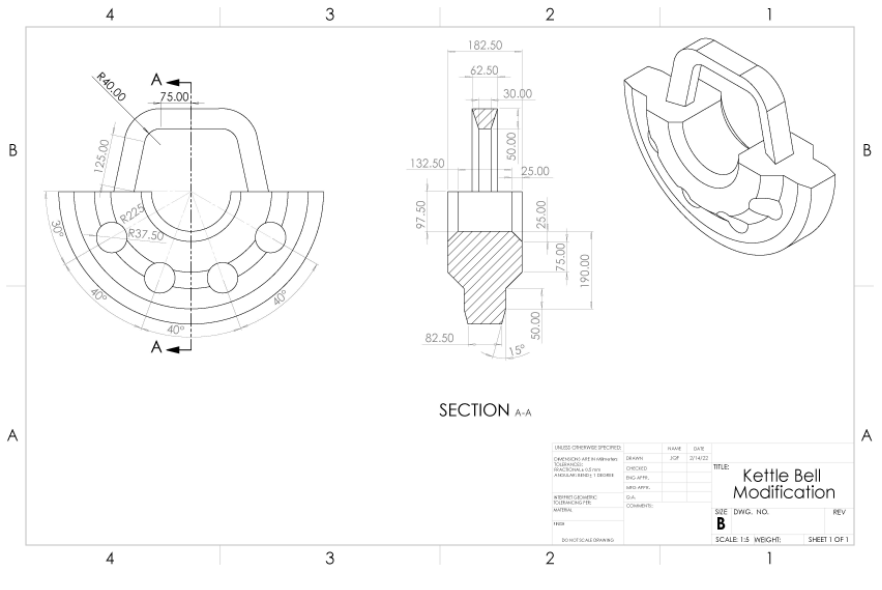 Determine the mass of the AISI 1020 Steel (density =