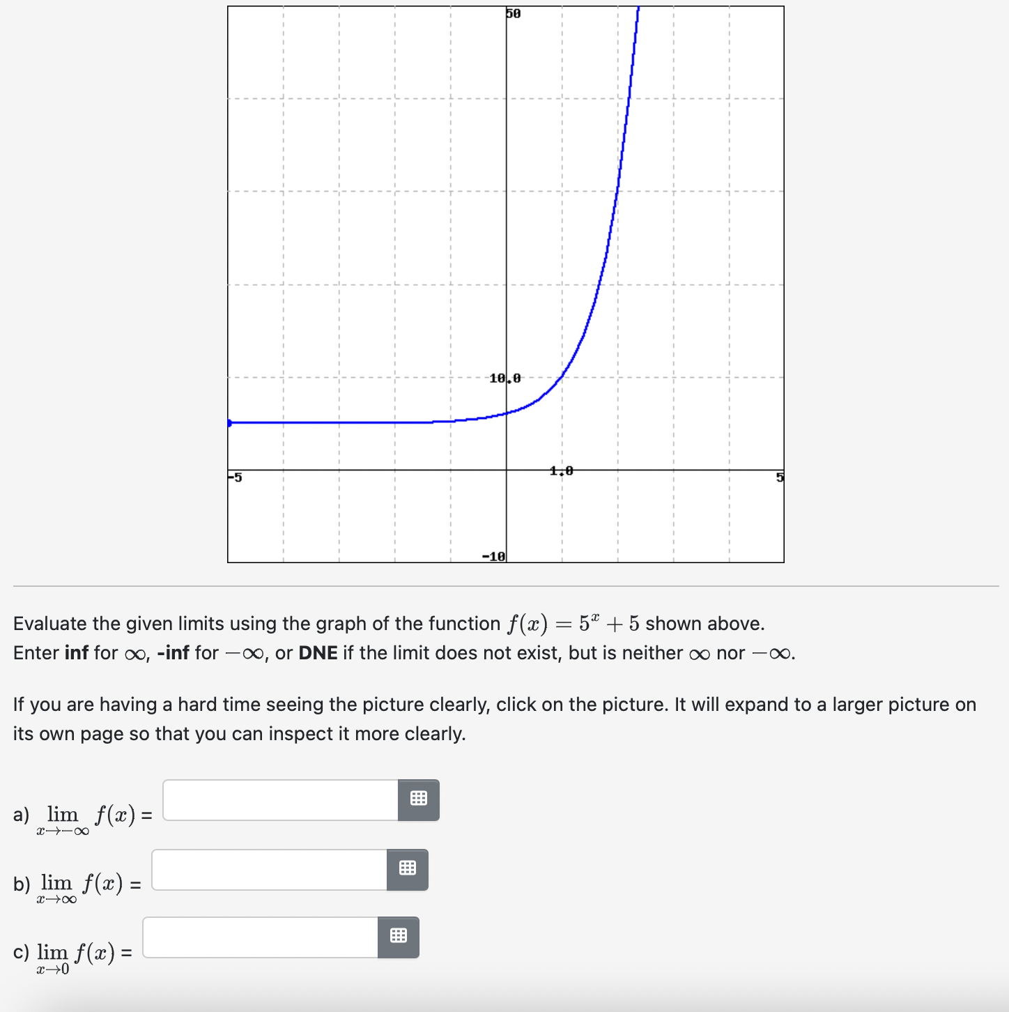 Solved Evaluate the given limits using the graph of the | Chegg.com