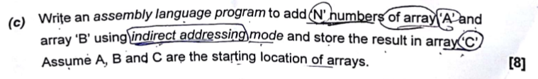 Solved Write an assembly language program to add N numbers | Chegg.com