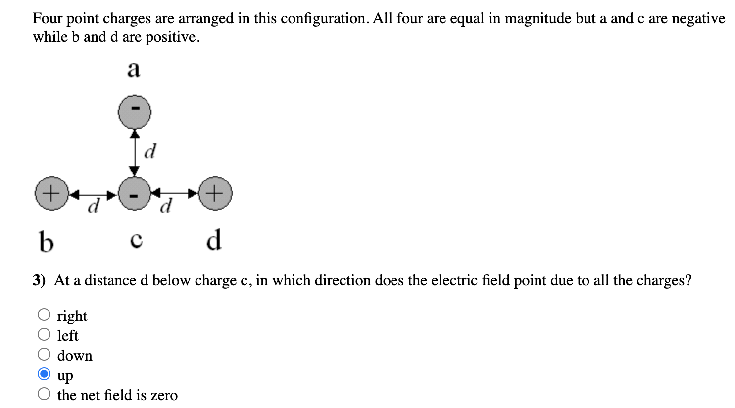 Solved Four point charges are arranged in this | Chegg.com