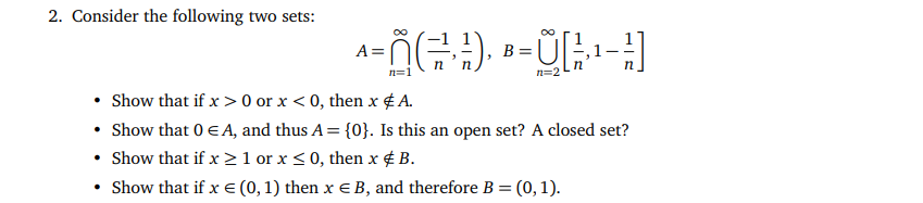 Solved 2. Consider The Following Two Sets: | Chegg.com