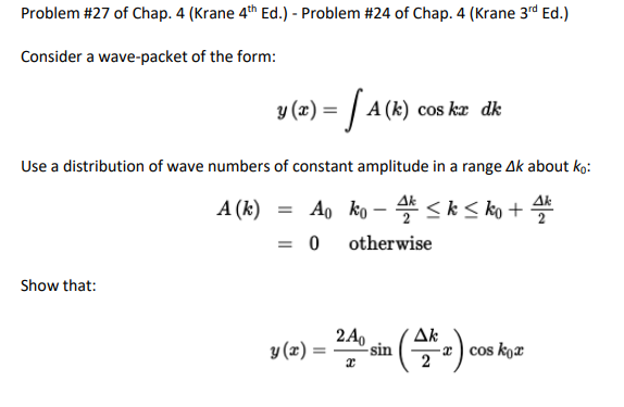 Solved Problem \#27 of Chap. 4 (Krane 4th Ed.) - Problem | Chegg.com