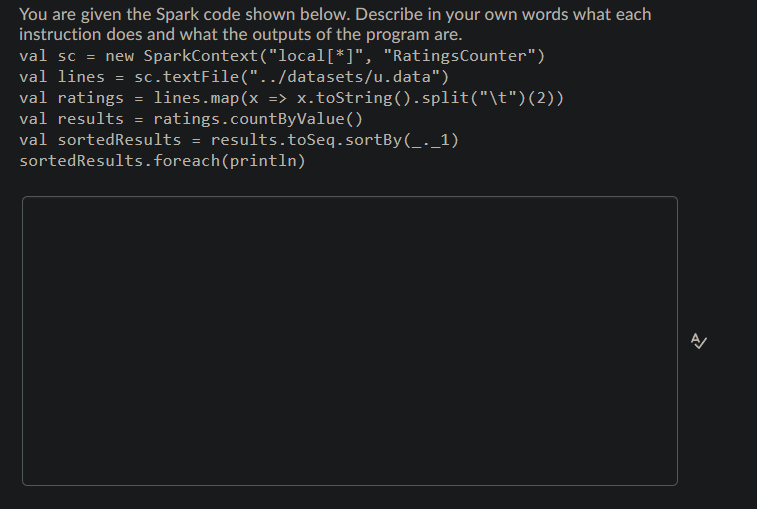 Solved Please answer the question by describing the code | Chegg.com
