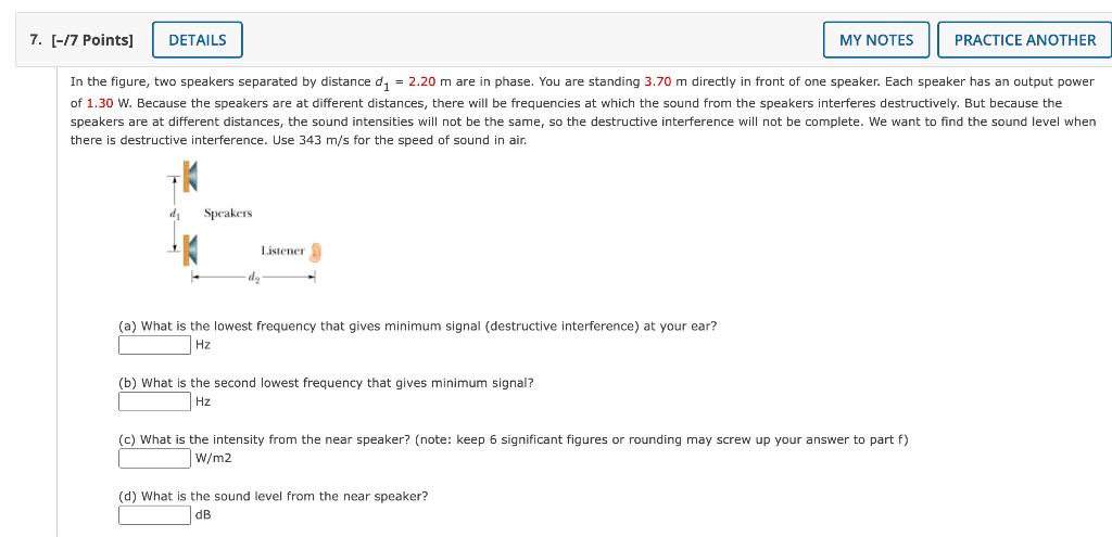 Solved In The Figure Two Speakers Separated By Distance Chegg Com