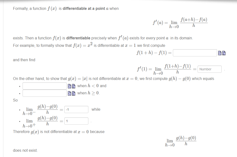 Solved Formally A Function F 2 Is Differentiable At A Chegg