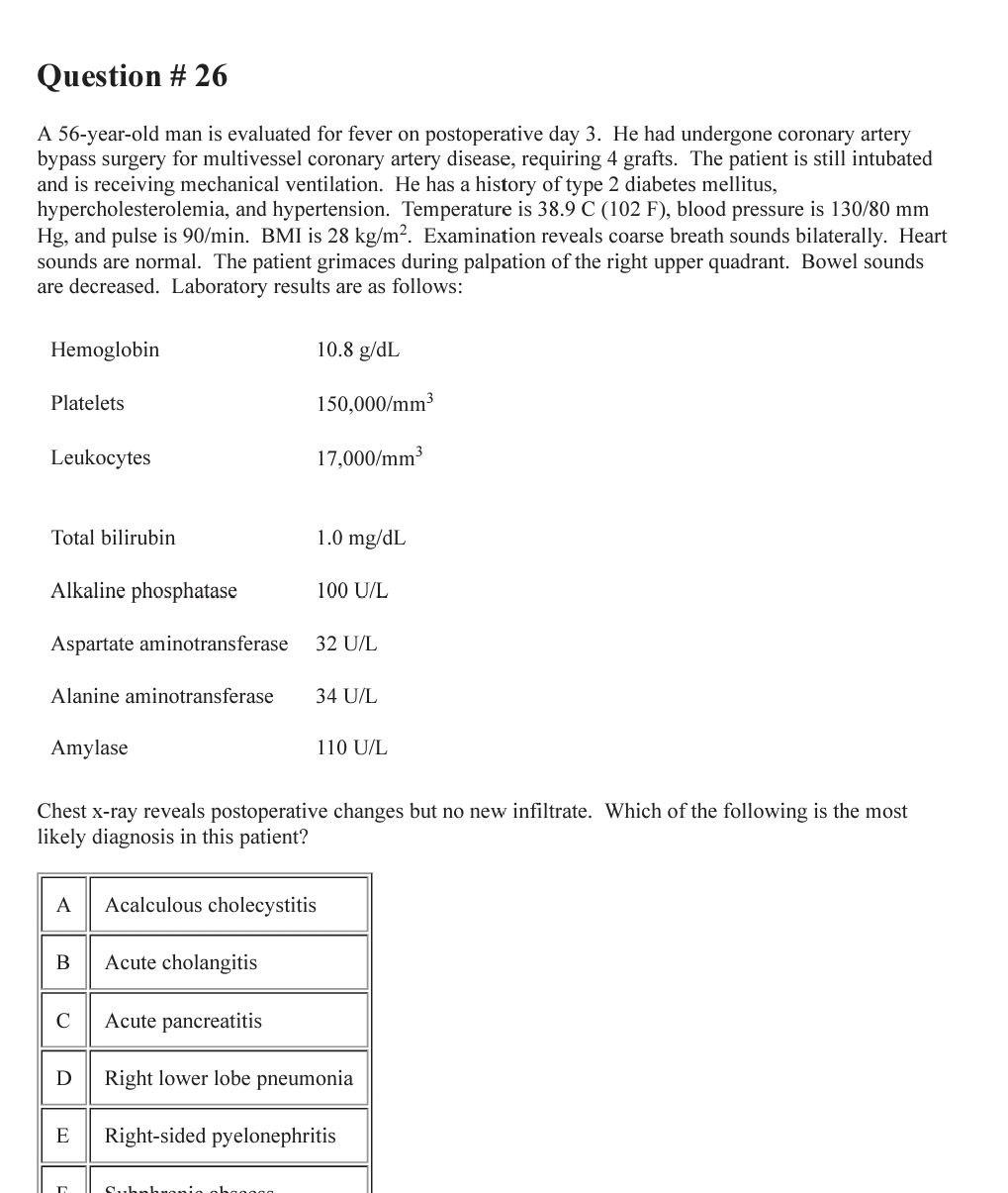 Solved Question # 26 A 56-year-old man is evaluated for | Chegg.com