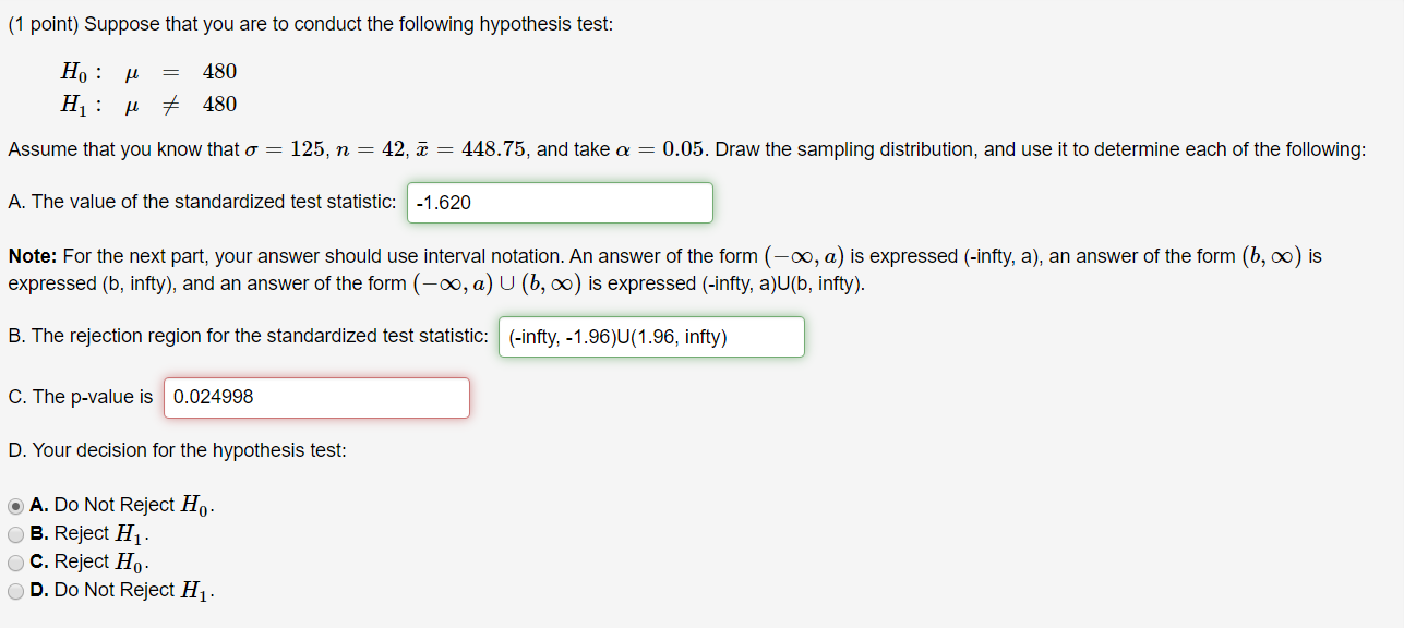 Solved (1 point) Suppose that you are to conduct the | Chegg.com