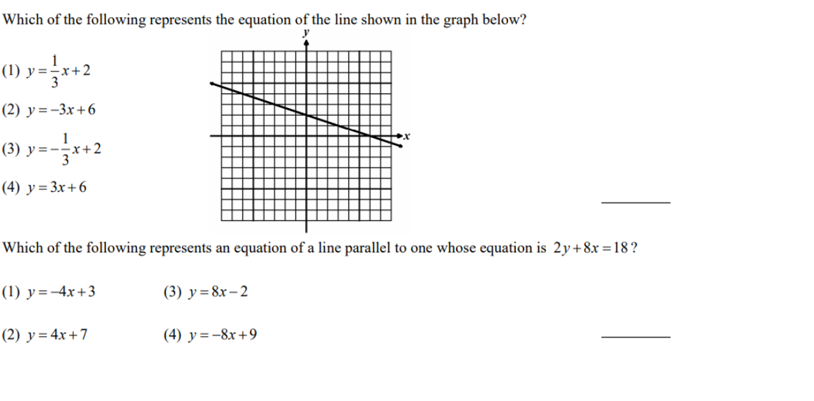 Solved Which of the following represents the equation of the | Chegg.com