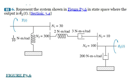 Solved S5 6. Represent the system shown in Eigure P36 in | Chegg.com