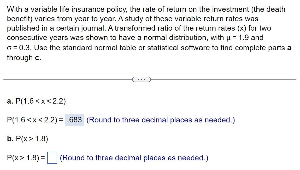 Solved With a variable life insurance policy, the rate of | Chegg.com