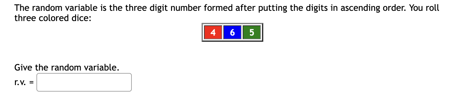 Solved The random variable is the three digit number formed | Chegg.com