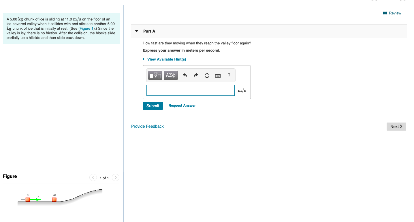 Solved A5.00 kg chunk of ice is sliding at 11.0 m/s on the | Chegg.com