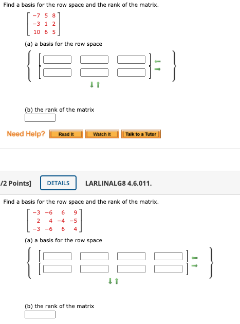 Solved Find a basis for the row space and the rank of the Chegg