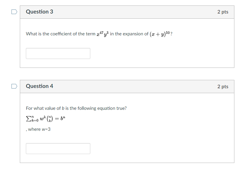 Solved Question 3 2 pts What is the coefficient of the term | Chegg.com
