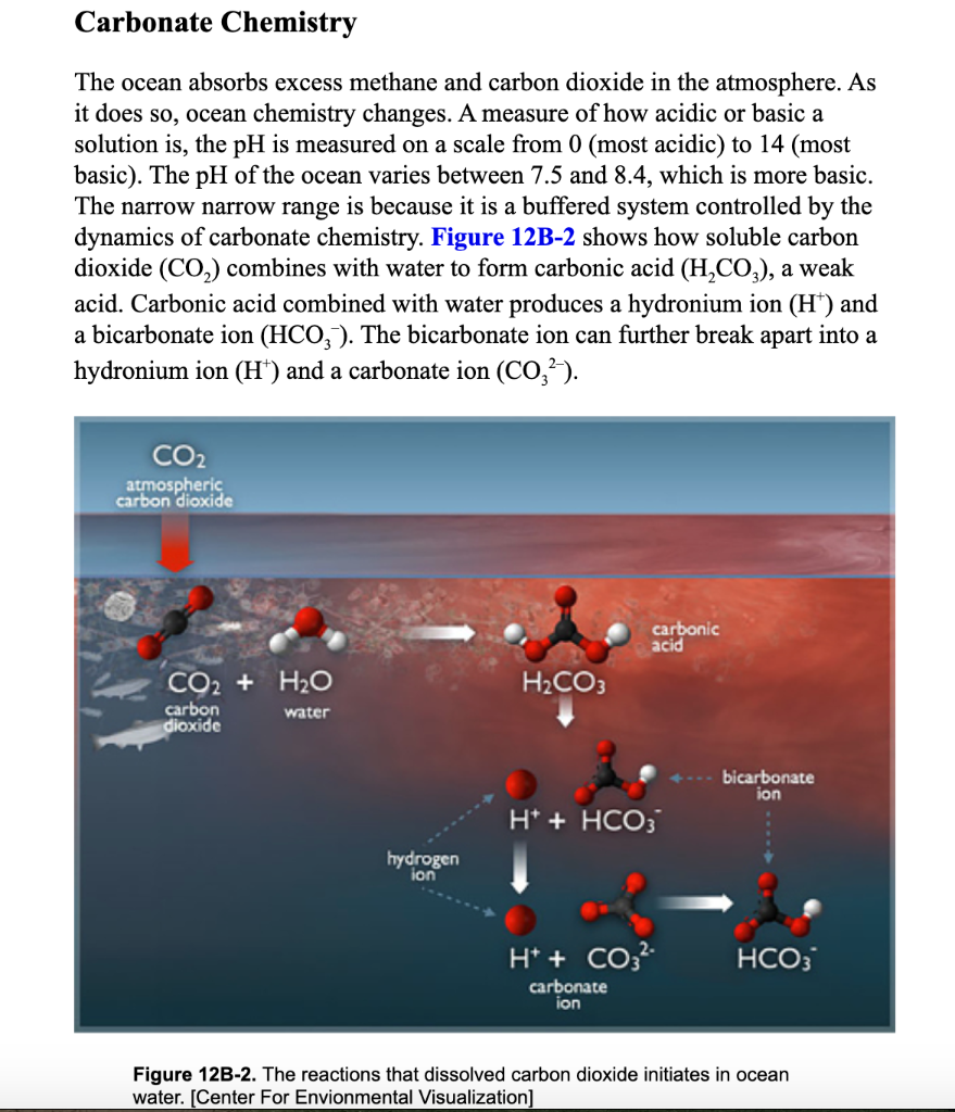 Solved Carbonate Chemistry The ocean absorbs excess methane