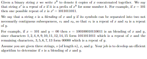 Solved Given a binary string z we write * to denote k copies | Chegg.com