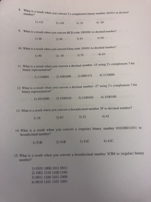 convert decimal number to 2's complement binary