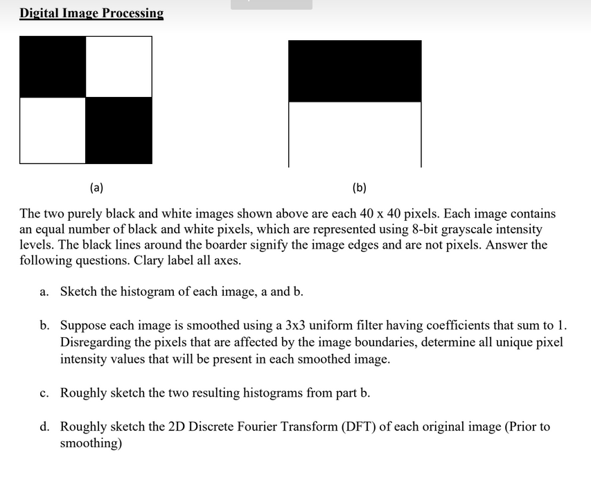 Solved Digital Image Processing (a) (b) The Two Purely Black | Chegg.com