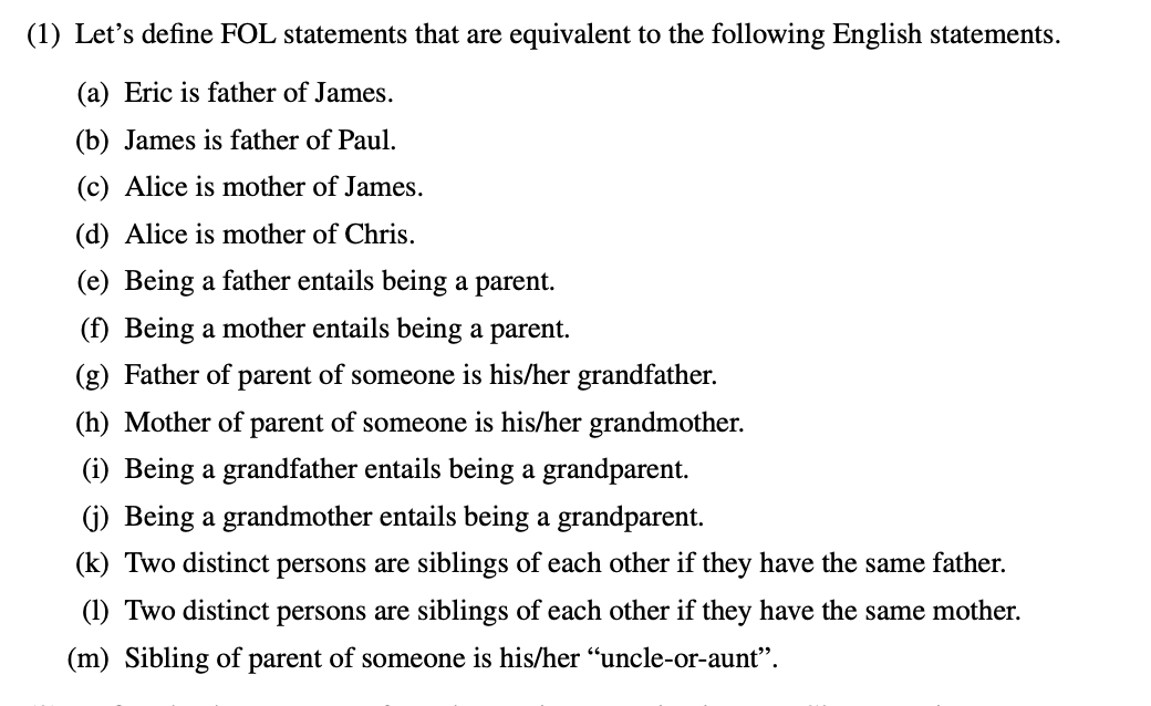 Solved (1) Let's define FOL statements that are equivalent | Chegg.com
