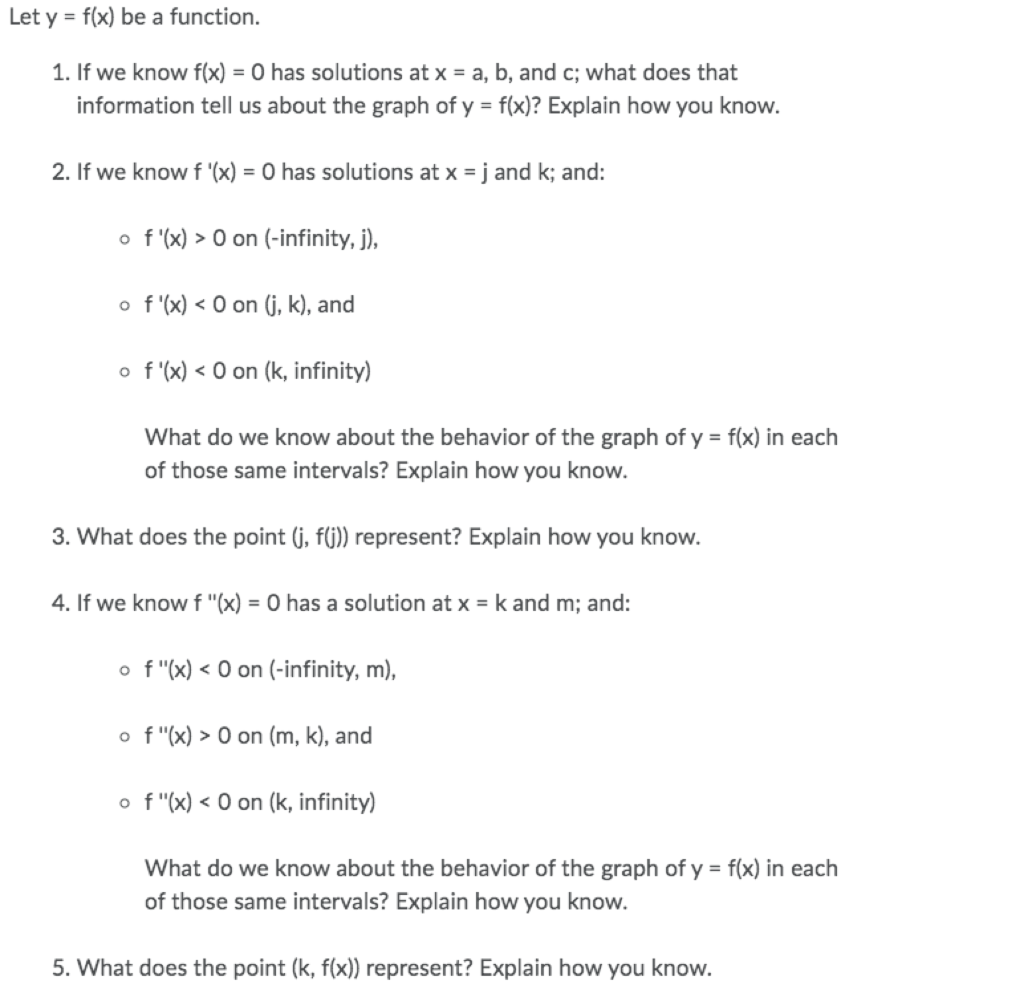 Solved Let Y F X Be A Function 1 If We Know F X 0 Chegg Com