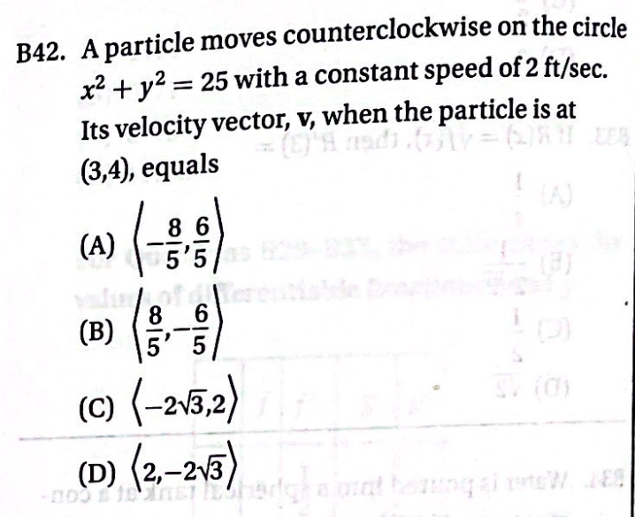 Solved 42 a particle moves counterclockwise on the circle chegg