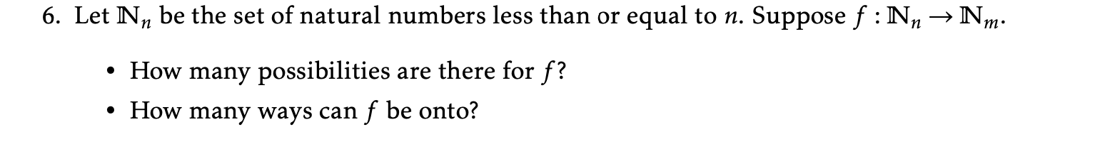 Solved 6. Let Nn be the set of natural numbers less than or | Chegg.com