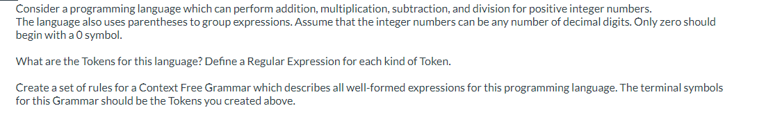 Solved Consider a programming language which can perform | Chegg.com