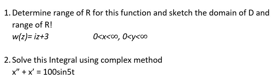 Solved 1. Determine range of R for this function and sketch | Chegg.com