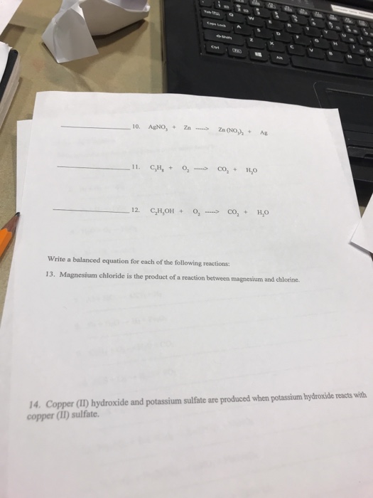 Solved Write a balanced equation for each of the following | Chegg.com