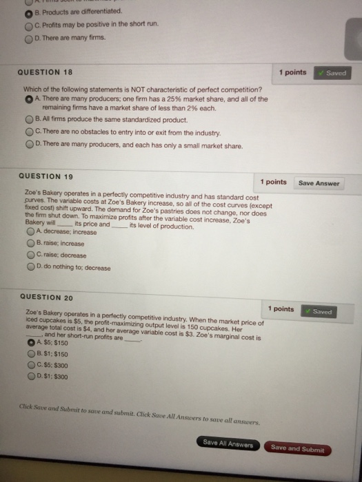 Solved QUESTION 1 points Saved A competitive firm operating | Chegg.com